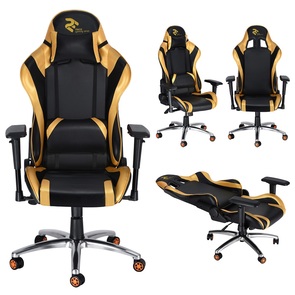 Крісло 2E GC003 Black/Gold (2E-GC003BLG)