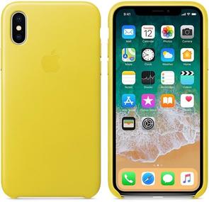 for iPhone X - Leather Case Spring Yellow