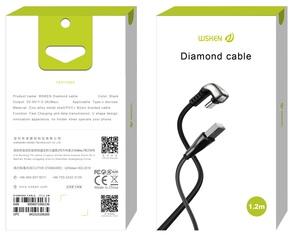 Кабель WSKEN Diamond AM / Lightning 1.2m Black (WDAC-01 Black)