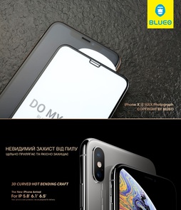 Захисне скло Blueo for iPhone X 3D Black