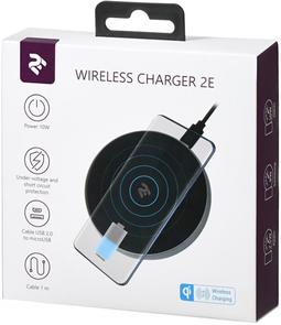 Зарядний пристрій 2E Wireless Charging Pad 10W Black (2E-WCQ01-02)