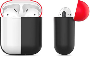 Чохол для Airpods AhaStyle Silicone Case DUO Case for AirPods X001V7OVIT Black/Red