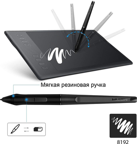 Графічний планшет Huion Inspiroy Q11K V2 + рукавичка (Q11KV2)