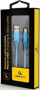 Фото: Кабель Cablexpert AM / Micro USB 1m Blue (CC-USB2B-AMmBM-1M-VW) № 2 | KTC