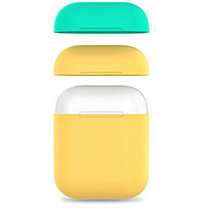 Чохол для AirPods AhaStyle Silicone Case DUO Case for AirPods Yellow/Mint Green