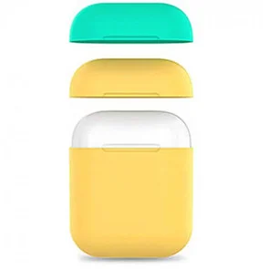 Фото: Чохол AhaStyle for AirPods - Silicone Case DUO Case Yellow/Mint Green № 2 | KTC