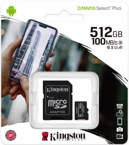  Карта пам'яті Kingston Canvas Select Plus A1 Micro SDHC 512GB SDCS2/512GB