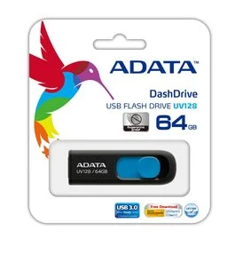 Фото: Флешка USB A-Data UV128 64 ГБ (AUV128-64G-RBE) чорно-синя № 2 | KTC
