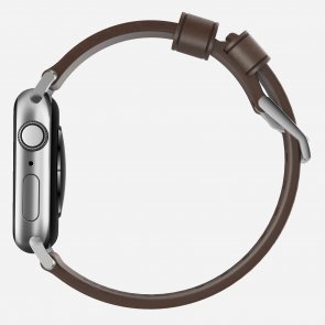 Ремінець Nomad for Apple Watch 44/42mm - Modern Strap Silver/Brown (NM1A4RSM00)