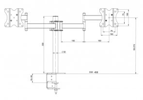 Кронштейн настільний для двох моніторів 13-32