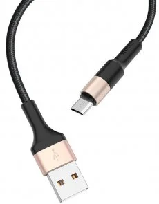 Фото: Кабель Hoco X26 Xpress Charging AM / Micro USB 1m Black/Gold (X26 Micro Black/Gold) № 2 | KTC