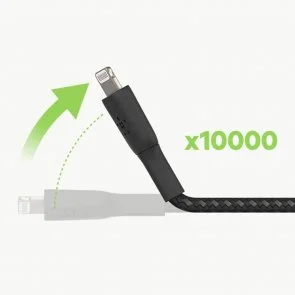 Фото: Кабель Belkin Braided AM / Lightning MFI 1m Black (CAA002BT1MBK) № 2 | KTC