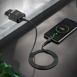 Фото: Зарядний пристрій Hoco N3 QC3.0 Black with AM/MicroUSB (N3 Black) № 2 | KTC