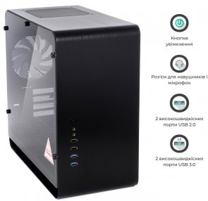 Корпус QUBE Eagle Black with window (QBX3M_WBNU3)