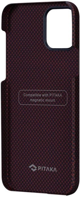 Чохол Pitaka for iPhone 12 - MagEZ Case Plain Black/Red (KI1204M)