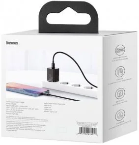 Фото: Зарядний пристрій Baseus Super Si Quick Charger 1C 20W Black with Type-C/Lightning (TZCCSUP-B01) № 4 | KTC