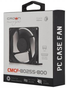 Вентилятор для корпуса Crown CMCF-8025S-800 Black