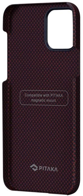 Чохол Pitaka for iPhone 12 Pro Max - MagEZ Case Black/Red Plain (KI1204PM)