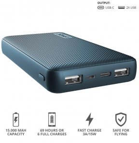 Батарея універсальна Trust Primo Compact 15000mAh Blue (23899_TRUST)