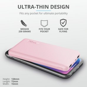 Батарея універсальна Trust Primo Ultra-thin 10000mAh Pink (23897_TRUST)