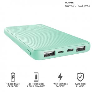 Батарея універсальна Trust Primo Ultra-thin 10000mAh Mint (23898_TRUST)