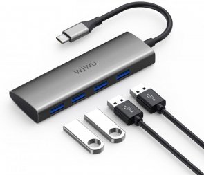 USB-хаб WIWU Alpha 4in1 440 Gray (6973218930251)