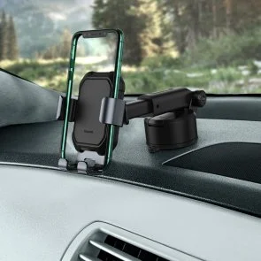 Фото: Кріплення для мобільного телефону Baseus Tank Gravity Car Mount Holder with Suction Base Black (SUYL-TK01) № 5 | KTC