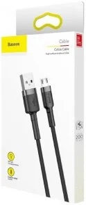 Фото: Кабель Baseus Cafule 1.5A AM / Micro USB 2m Grey/Black (CAMKLF-CG1) № 6 | KTC