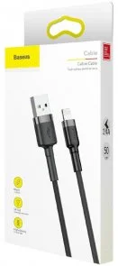 Фото: Кабель Baseus Cafule 2.4A AM / Lightning 0.5m Black/Gray (CALKLF-AG1) № 7 | KTC