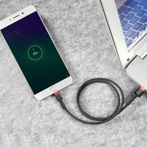 Фото: Кабель Baseus Cafule 2.4A AM / Micro USB 1m Black/Red (CAMKLF-B91) № 8 | KTC