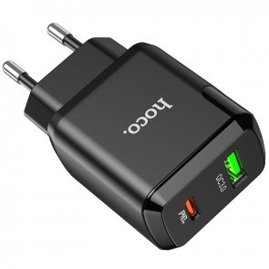 Зарядний пристрій Hoco N5 Favor PD20W QC3.0 with Type-C cable Black (N5 + Type-C Black)