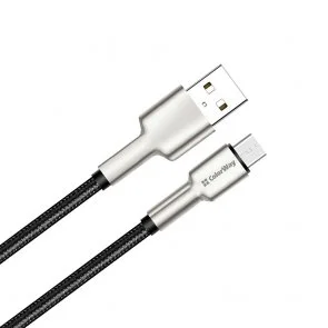 Фото: Кабель ColorWay Head Metal 2.4A AM / Micro USB 1m Black (CW-CBUM046-BK) № 2 | KTC