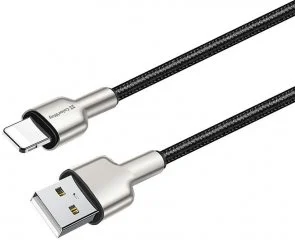 Фото: Кабель ColorWay Head Metal 2.4A AM / Lightning 1m Black (CW-CBUL046-BK) № 3 | KTC