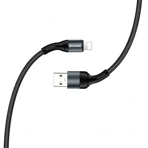 Фото: Кабель ColorWay Nylon 2.4A AM / Lightning 1m Black (CW-CBUL045-BK) № 4 | KTC