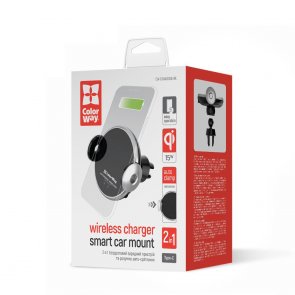 Кріплення для мобільного телефону ColorWay AutoSense Wireless Charger 2 15W Black (CW-CHAW036Q-BK)