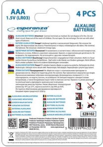 Батарейка Esperanza AAA Baterie Alkaliczne (BL/4) (EZB102)