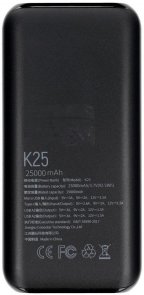 Батарея універсальна Puridea K25 QC 25000mAh Black (K25 Black)