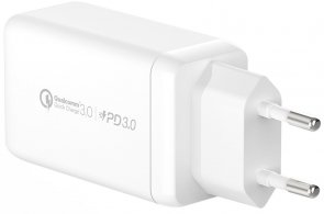 Зарядний пристрій Momax Gan One Plug 65W 2xPD QC 3.0 1xUSB White (UM20EUW)