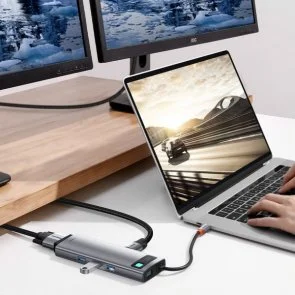 Фото: USB-хаб Baseus Metal Gleam Series 9in1 Gray (CAHUB-CU0G) № 7 | KTC