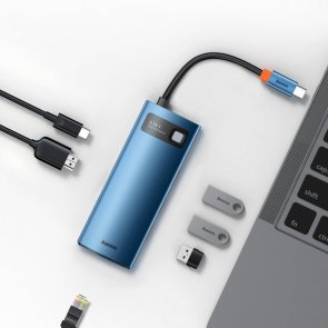 USB-хаб Baseus Metal Gleam Series 6in1 Blue (WKWG000003)