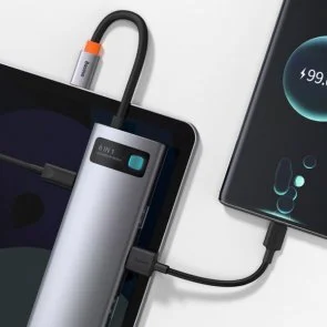 Фото: USB-хаб Baseus Metal Gleam Series 8in1 Gray (CAHUB-CV0G) № 12 | KTC