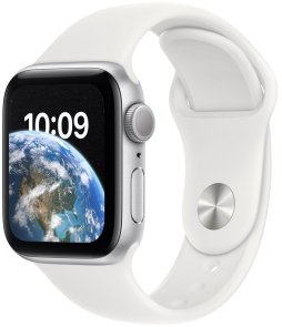 Apple Watch Series SE 2 GPS 40mm Silver Aluminium Case with White Sport Band