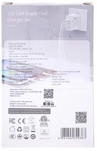 Фото: Зарядний пристрій Rock Space T31 GaN 65W Super Fast White (RH-PD65W) № 6 | KTC