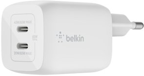 Зарядний пристрій Belkin Home Charger 65W GaN White with Type-C cable (WCH013VF2MWH-B6)