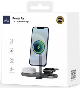 Док-станція WIWU Power Air X23 3in1 Wireless Charger Black