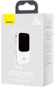 Батарея універсальна Baseus Qpow Pro 10000mAh QC20W with Lightning cable White (PPQD020002)