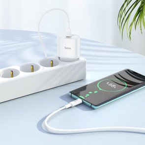 Зарядний пристрій Hoco C94A Metro 20W with Type-C cable (C94A White Type-C)
