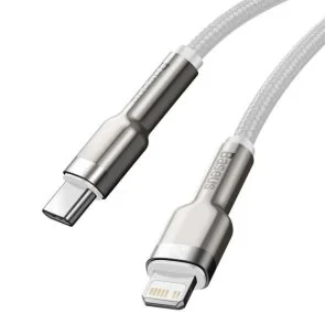 Фото: Кабель Baseus Cafule series Metal PD 20W Type-C / Lightning 2m White (CATLJK-B02) № 3 | KTC