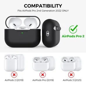 Фото: Чохол for AirPods Pro 2 - Silicon Case DELIDIGI Black № 5 | KTC