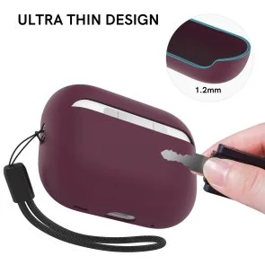 Фото: Чохол for AirPods Pro 2 - Silicon Case Two Parts Burgundy № 2 | KTC